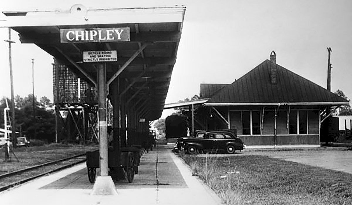 Chipley, Florida train station in the 1940s